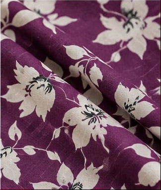 Plum / Purple | 2 PC Stone Linen Floral Printed Suit
